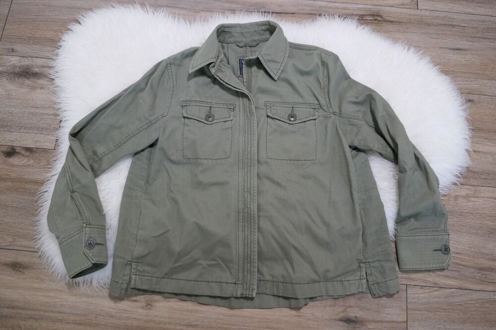 Abercrombie & Fitch Army Green Fall Button Jacket Women's Size XS